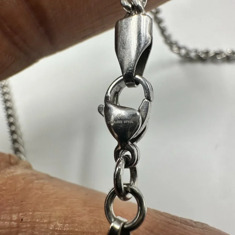 Kay Jewelers Serenity Prayer Dog Tag Necklace Stainless Steel Black Ion Plating